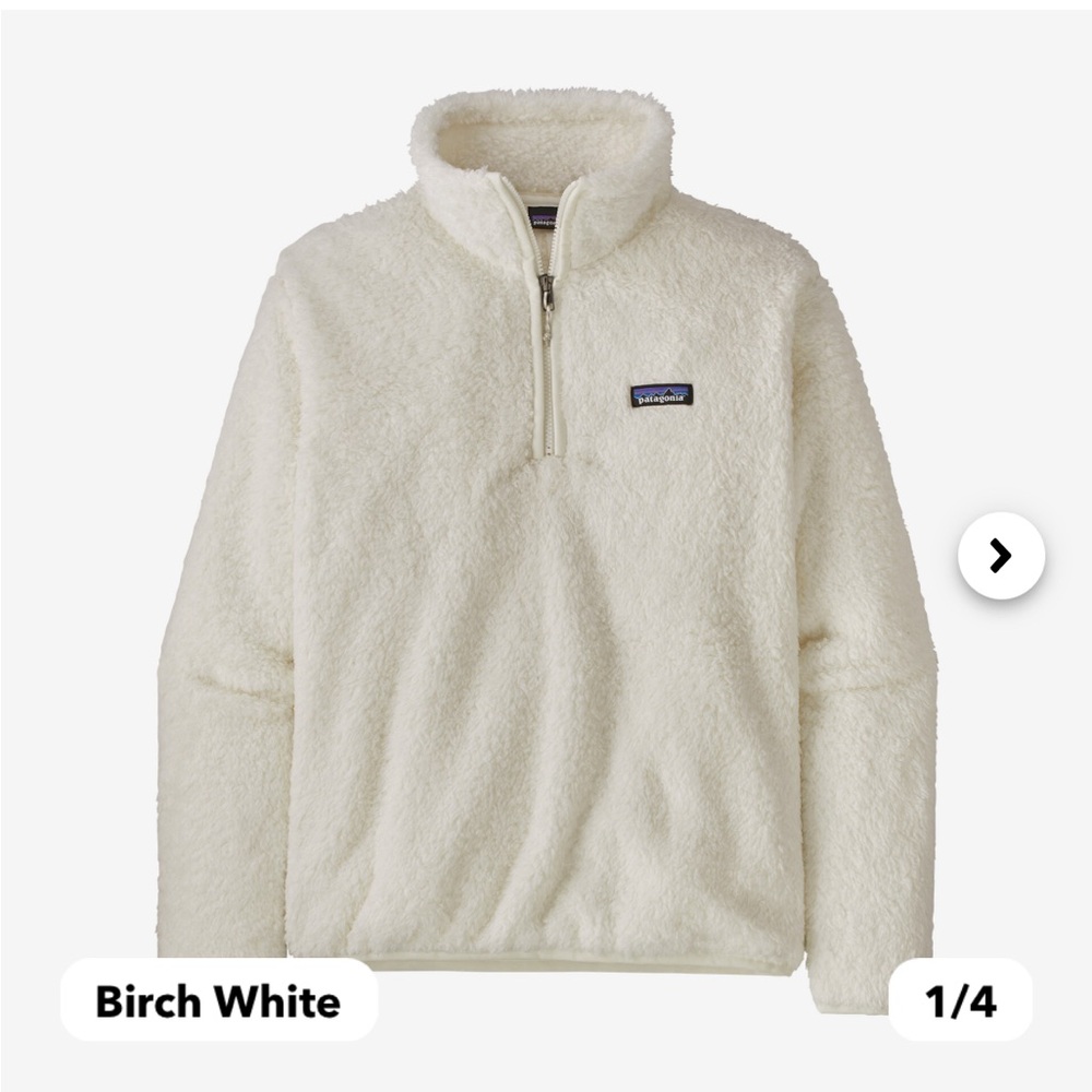 Patagonia Los Gatos Birch White Quarter Zip Jacket size Medium